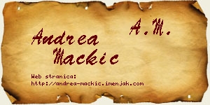 Andrea Mačkić vizit kartica